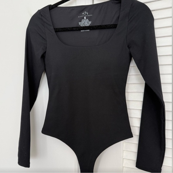 ❤️ klassy network black square neck long sleeve bramisuit bodysuit - Picture 3 of 5